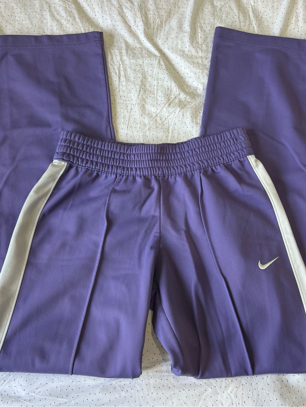 Nike Purple Athletic Track Pants with White Side Trim